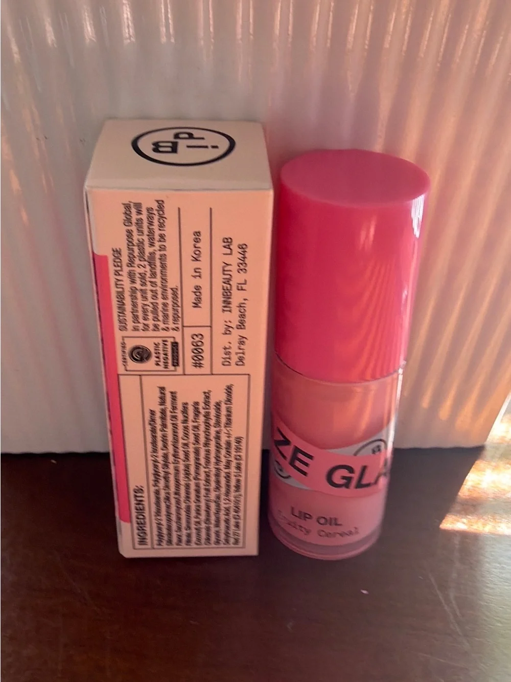 Innbeauty Project   Glaze Lip Oil plumping Hydrating Fruity Cereal (Pink)0.20oz